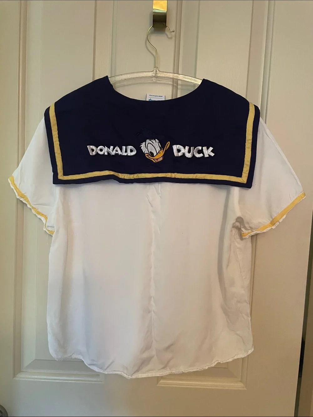 Disney White Sailor Top with Navy Collar and Red Tie - Picture 2 of 6